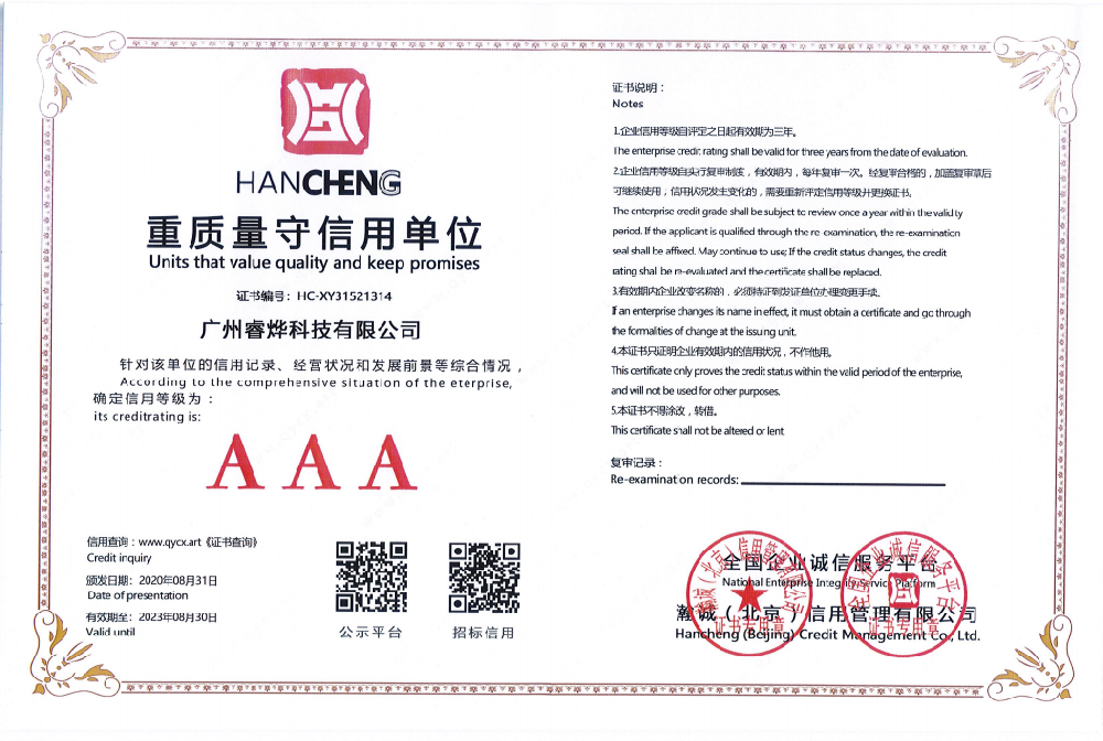 重質量守信用AAA級單位